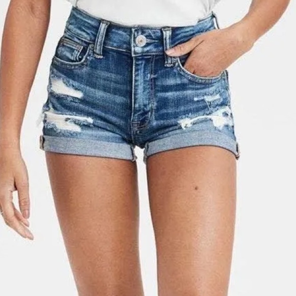 American Eagle High-Waisted Denim Shorts, Size: US 4, High-Rise Jean Shorts